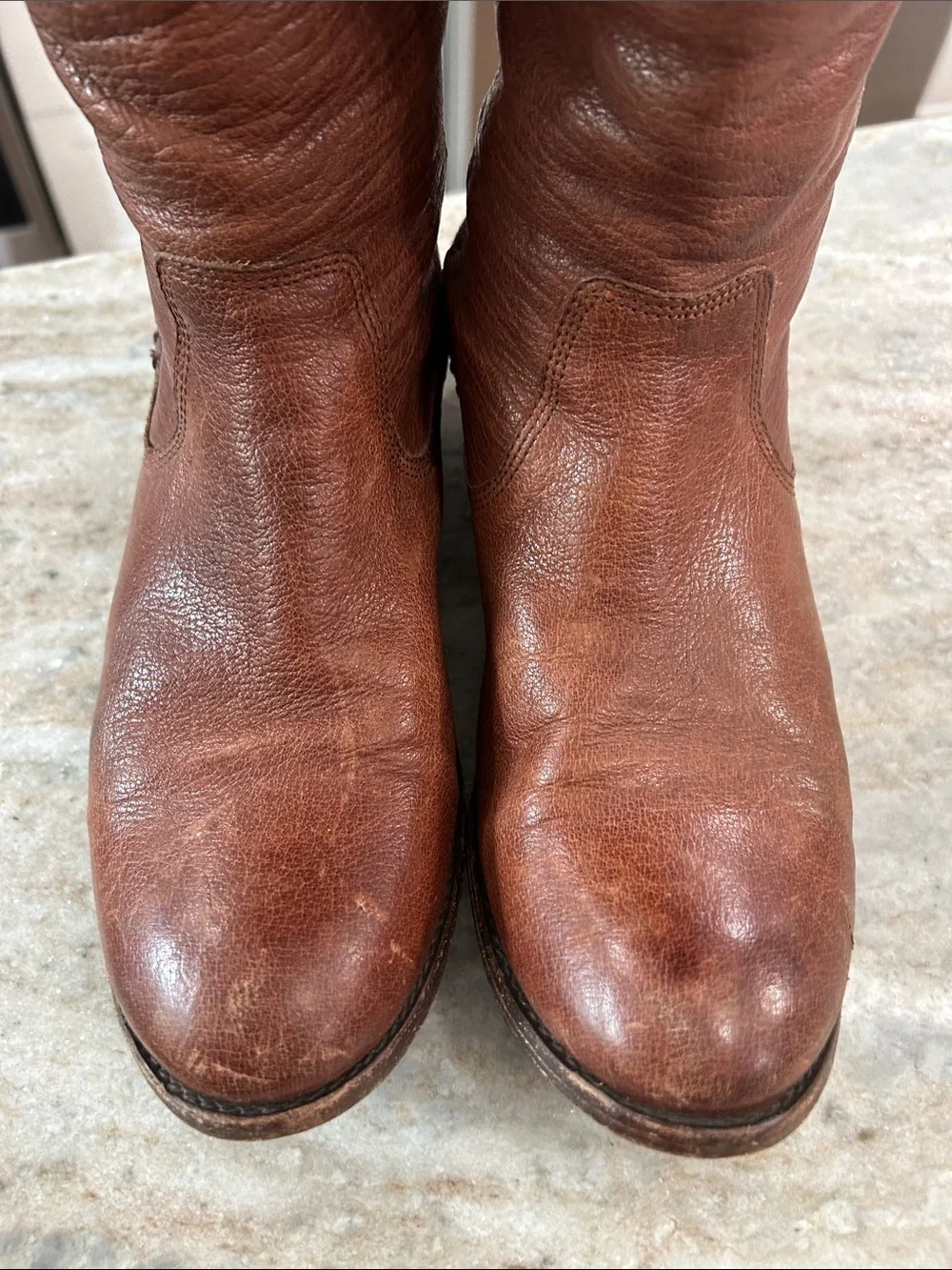 Frye Molly Gore Tall Riding Boot Brown Leather 9B